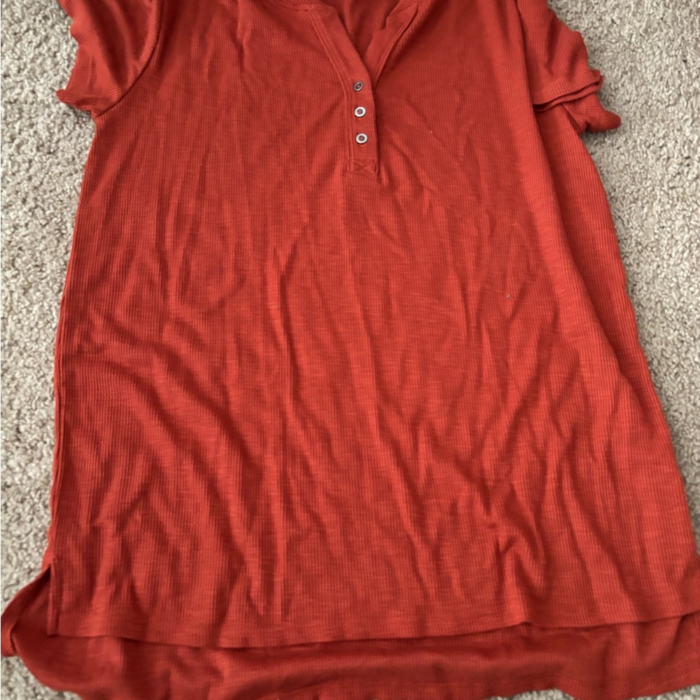 Time and Tru Women's Orange Short Sleeve Top